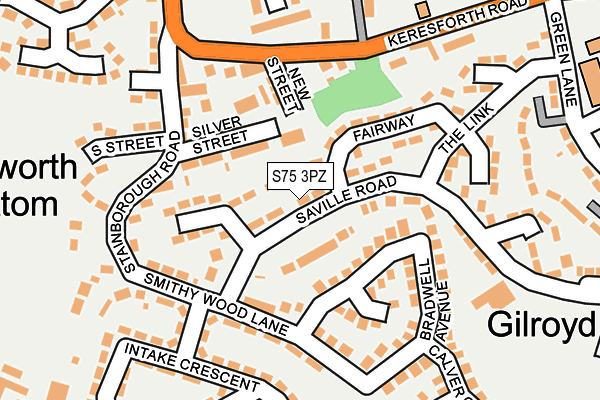 S75 3PZ map - OS OpenMap – Local (Ordnance Survey)