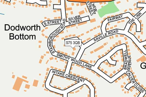 S75 3QB map - OS OpenMap – Local (Ordnance Survey)