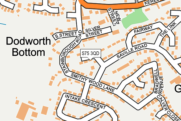S75 3QD map - OS OpenMap – Local (Ordnance Survey)