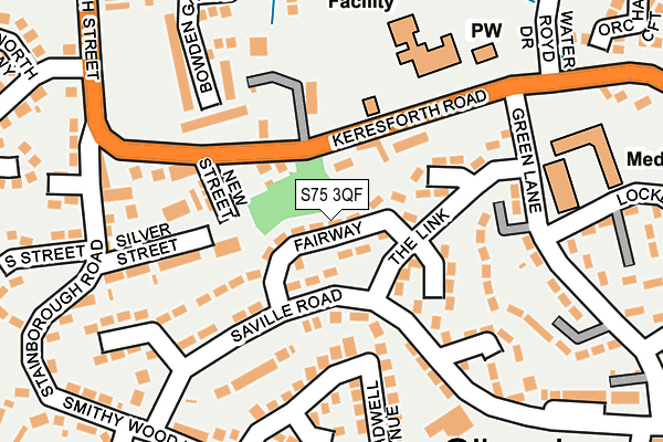 S75 3QF map - OS OpenMap – Local (Ordnance Survey)