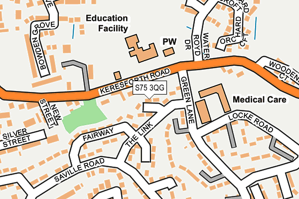 S75 3QG map - OS OpenMap – Local (Ordnance Survey)