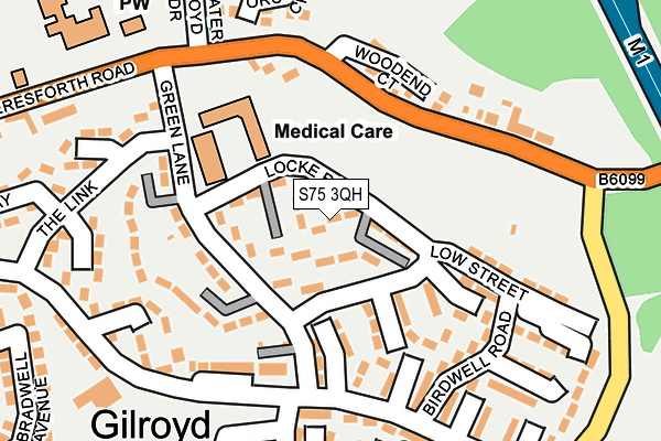 S75 3QH map - OS OpenMap – Local (Ordnance Survey)