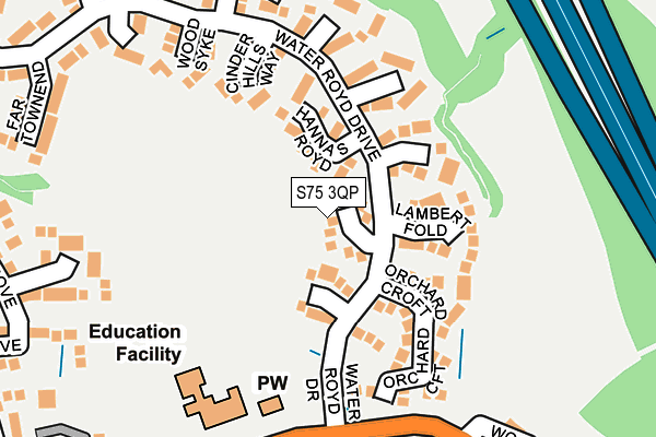 S75 3QP map - OS OpenMap – Local (Ordnance Survey)