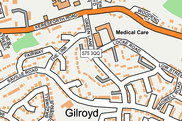 S75 3QQ map - OS OpenMap – Local (Ordnance Survey)