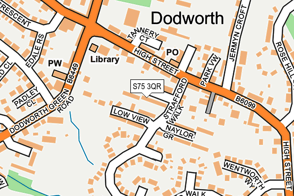 S75 3QR map - OS OpenMap – Local (Ordnance Survey)