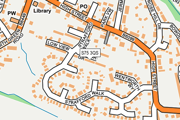 S75 3QS map - OS OpenMap – Local (Ordnance Survey)