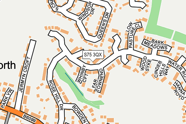 S75 3QX map - OS OpenMap – Local (Ordnance Survey)