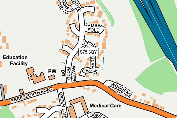 S75 3QY map - OS OpenMap – Local (Ordnance Survey)