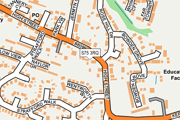 S75 3RQ map - OS OpenMap – Local (Ordnance Survey)