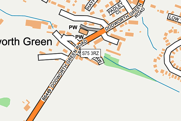 S75 3RZ map - OS OpenMap – Local (Ordnance Survey)