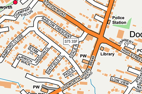 S75 3SF map - OS OpenMap – Local (Ordnance Survey)