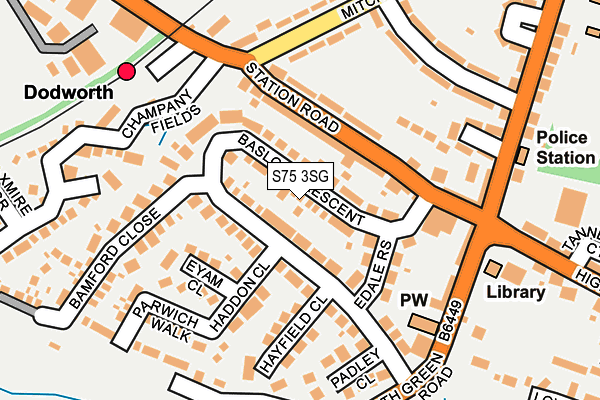 S75 3SG map - OS OpenMap – Local (Ordnance Survey)