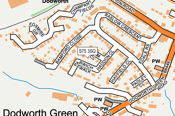 S75 3SQ map - OS OpenMap – Local (Ordnance Survey)