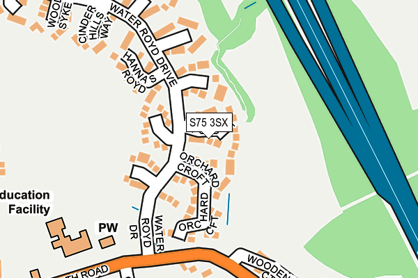 S75 3SX map - OS OpenMap – Local (Ordnance Survey)