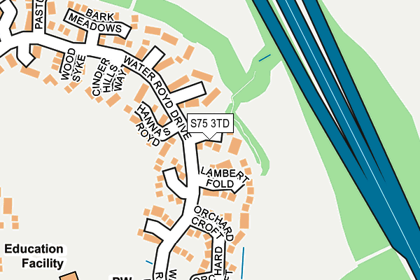 S75 3TD map - OS OpenMap – Local (Ordnance Survey)