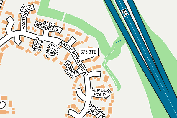 S75 3TE map - OS OpenMap – Local (Ordnance Survey)