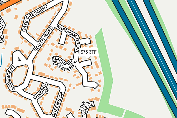 S75 3TF map - OS OpenMap – Local (Ordnance Survey)