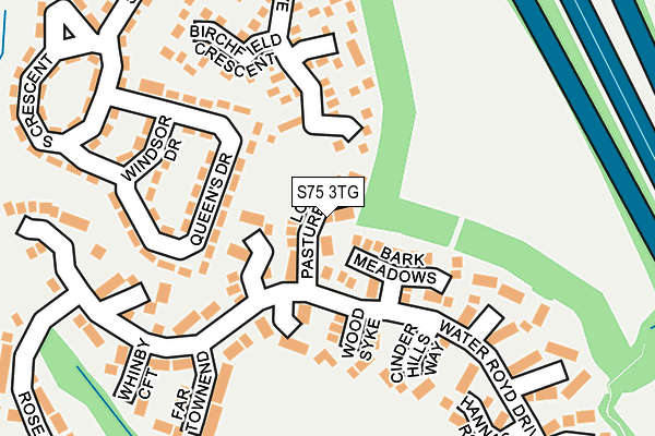 S75 3TG map - OS OpenMap – Local (Ordnance Survey)