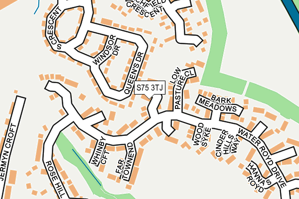 S75 3TJ map - OS OpenMap – Local (Ordnance Survey)