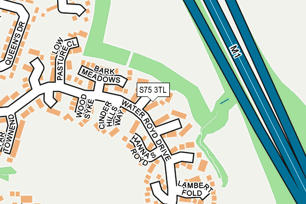 S75 3TL map - OS OpenMap – Local (Ordnance Survey)