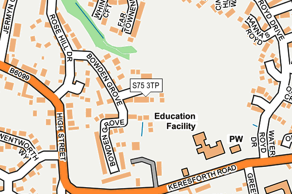 S75 3TP map - OS OpenMap – Local (Ordnance Survey)