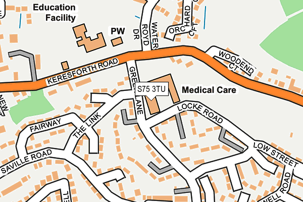 S75 3TU map - OS OpenMap – Local (Ordnance Survey)