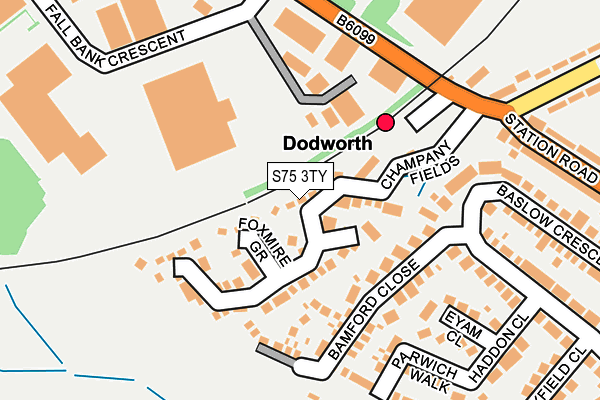 S75 3TY map - OS OpenMap – Local (Ordnance Survey)