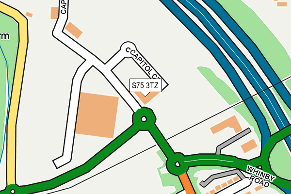 S75 3TZ map - OS OpenMap – Local (Ordnance Survey)