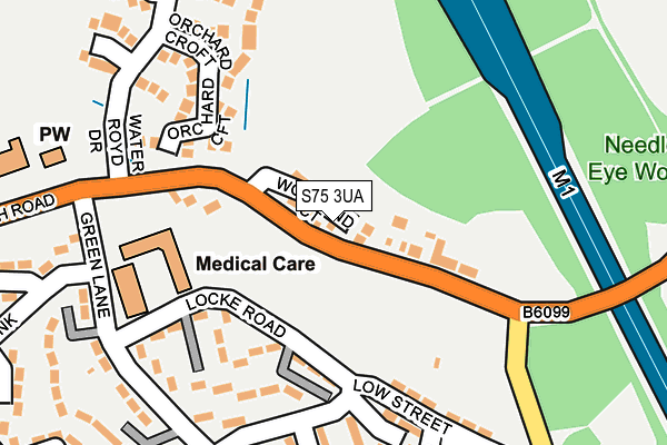 S75 3UA map - OS OpenMap – Local (Ordnance Survey)