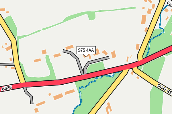 S75 4AA map - OS OpenMap – Local (Ordnance Survey)