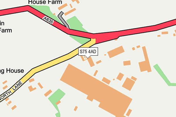 S75 4AD map - OS OpenMap – Local (Ordnance Survey)