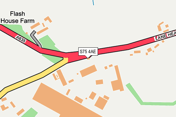 S75 4AE map - OS OpenMap – Local (Ordnance Survey)