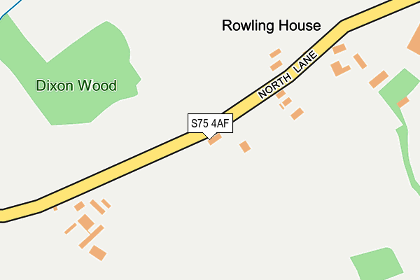 S75 4AF map - OS OpenMap – Local (Ordnance Survey)