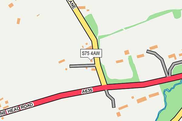 S75 4AW map - OS OpenMap – Local (Ordnance Survey)