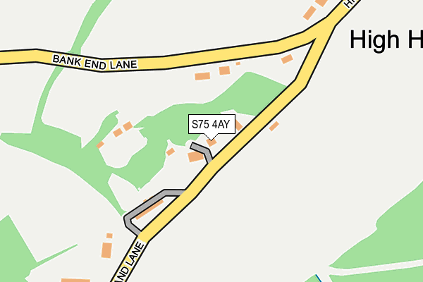 S75 4AY map - OS OpenMap – Local (Ordnance Survey)