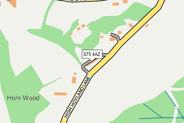 S75 4AZ map - OS OpenMap – Local (Ordnance Survey)