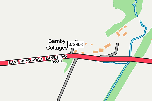 S75 4DR map - OS OpenMap – Local (Ordnance Survey)
