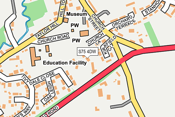 S75 4DW map - OS OpenMap – Local (Ordnance Survey)