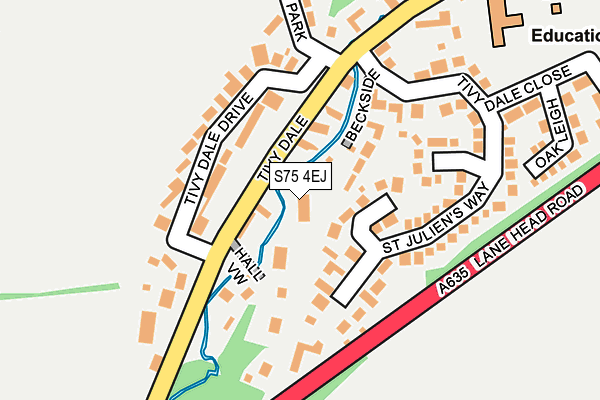 S75 4EJ map - OS OpenMap – Local (Ordnance Survey)