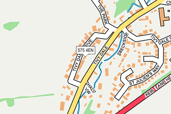 S75 4EN map - OS OpenMap – Local (Ordnance Survey)