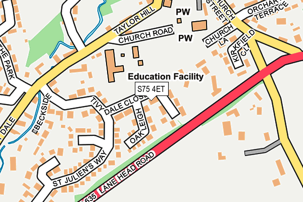 S75 4ET map - OS OpenMap – Local (Ordnance Survey)