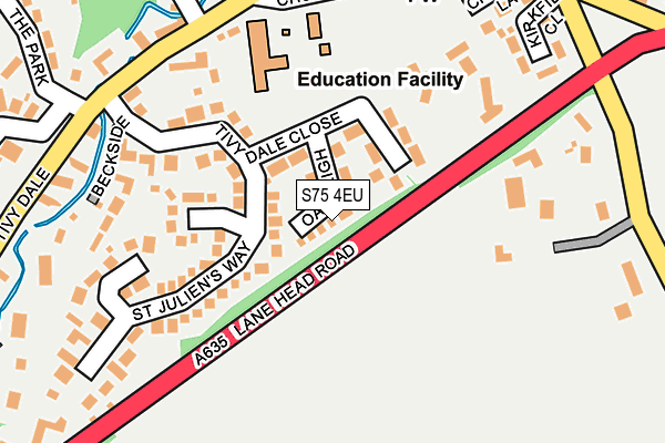 S75 4EU map - OS OpenMap – Local (Ordnance Survey)