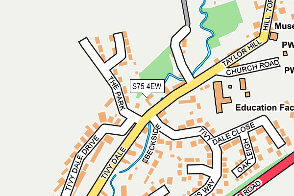 S75 4EW map - OS OpenMap – Local (Ordnance Survey)