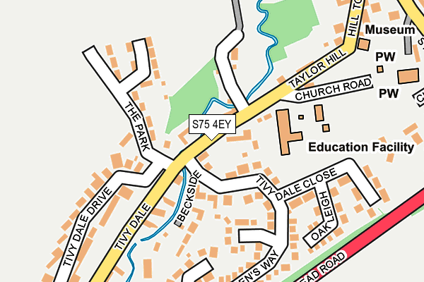 S75 4EY map - OS OpenMap – Local (Ordnance Survey)