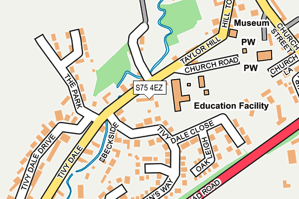 S75 4EZ map - OS OpenMap – Local (Ordnance Survey)