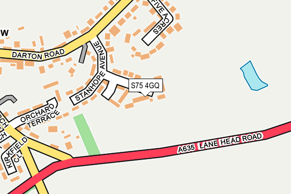 S75 4GQ map - OS OpenMap – Local (Ordnance Survey)