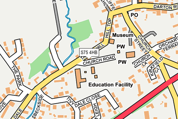 S75 4HB map - OS OpenMap – Local (Ordnance Survey)