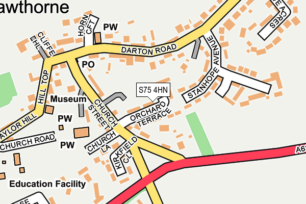 S75 4HN map - OS OpenMap – Local (Ordnance Survey)