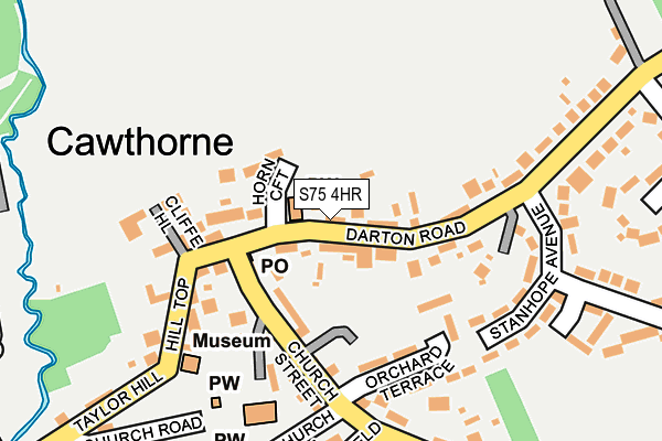 S75 4HR map - OS OpenMap – Local (Ordnance Survey)
