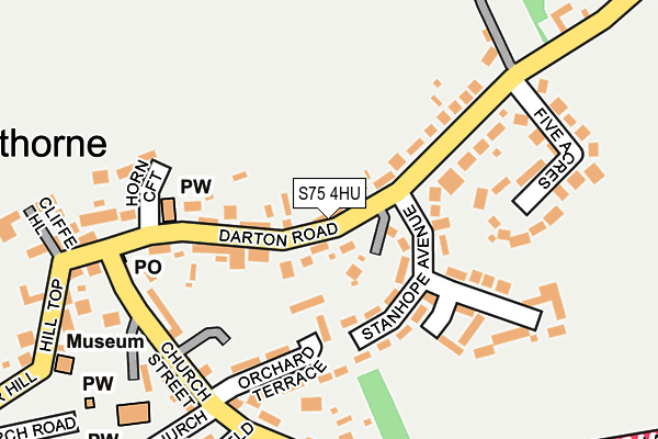 S75 4HU map - OS OpenMap – Local (Ordnance Survey)